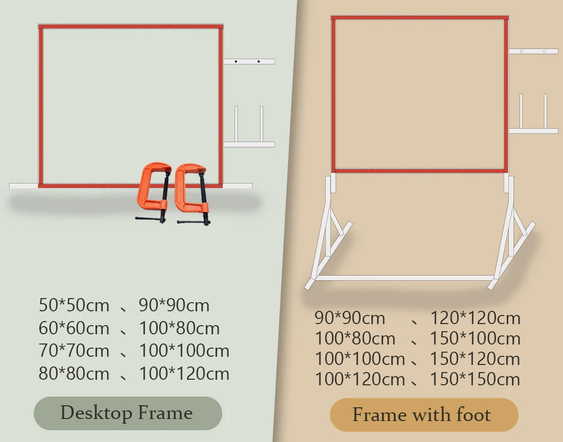 12 Size Tufting Frame with foot for Tufting Gun \ Desktop Frame Trong and Stable Wood frame for Rug Tufting