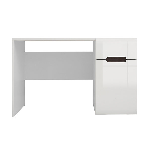Bureau 1 tiroir 1 porte Darrel Blanc laque et Bois