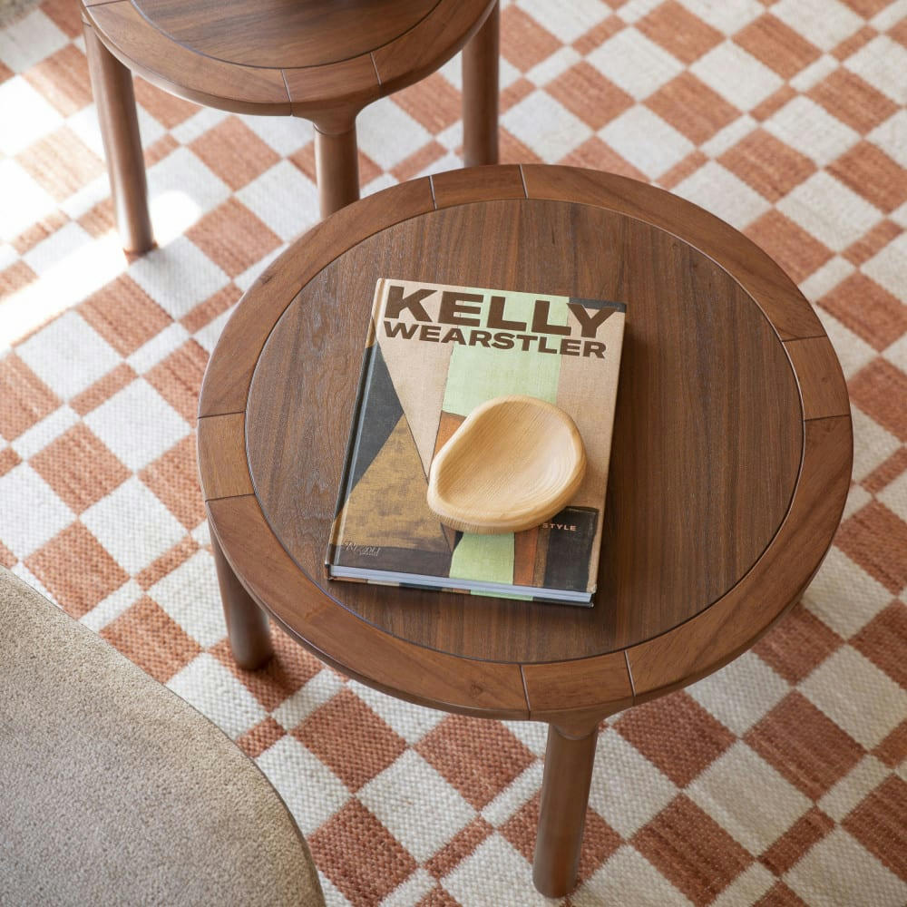 STORM - Table basse ronde en bois D60cm bois foncé