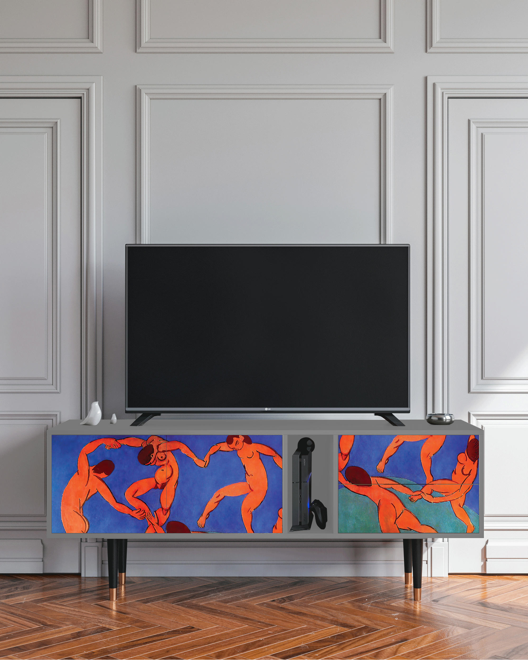 THE DANCE BY HENRI MATISSE - Meuble TV  multicolore 2 tiroirs et 2 portes L 170 cm