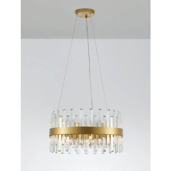 Pendelleuchte »Crown «, LED, 7 W, Höhe: 120 cm, satin/goldfarben