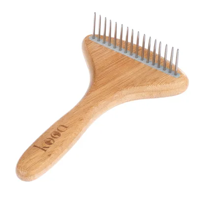 kooa Bamboo Undercoat Rake with Rotating Pins