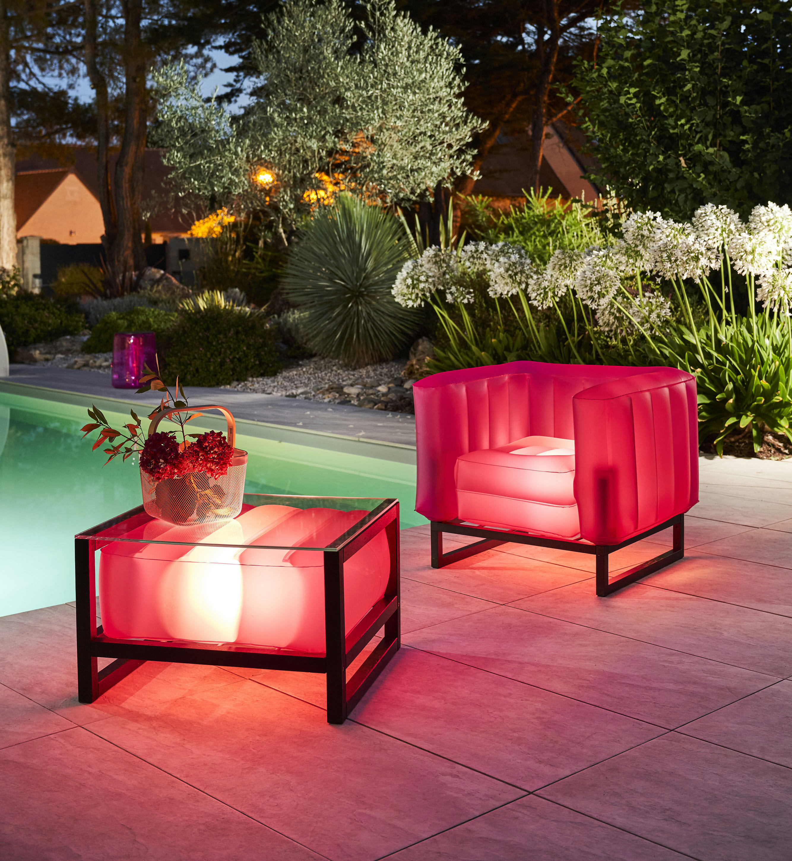 YOKO - Table basse lumineuse rose