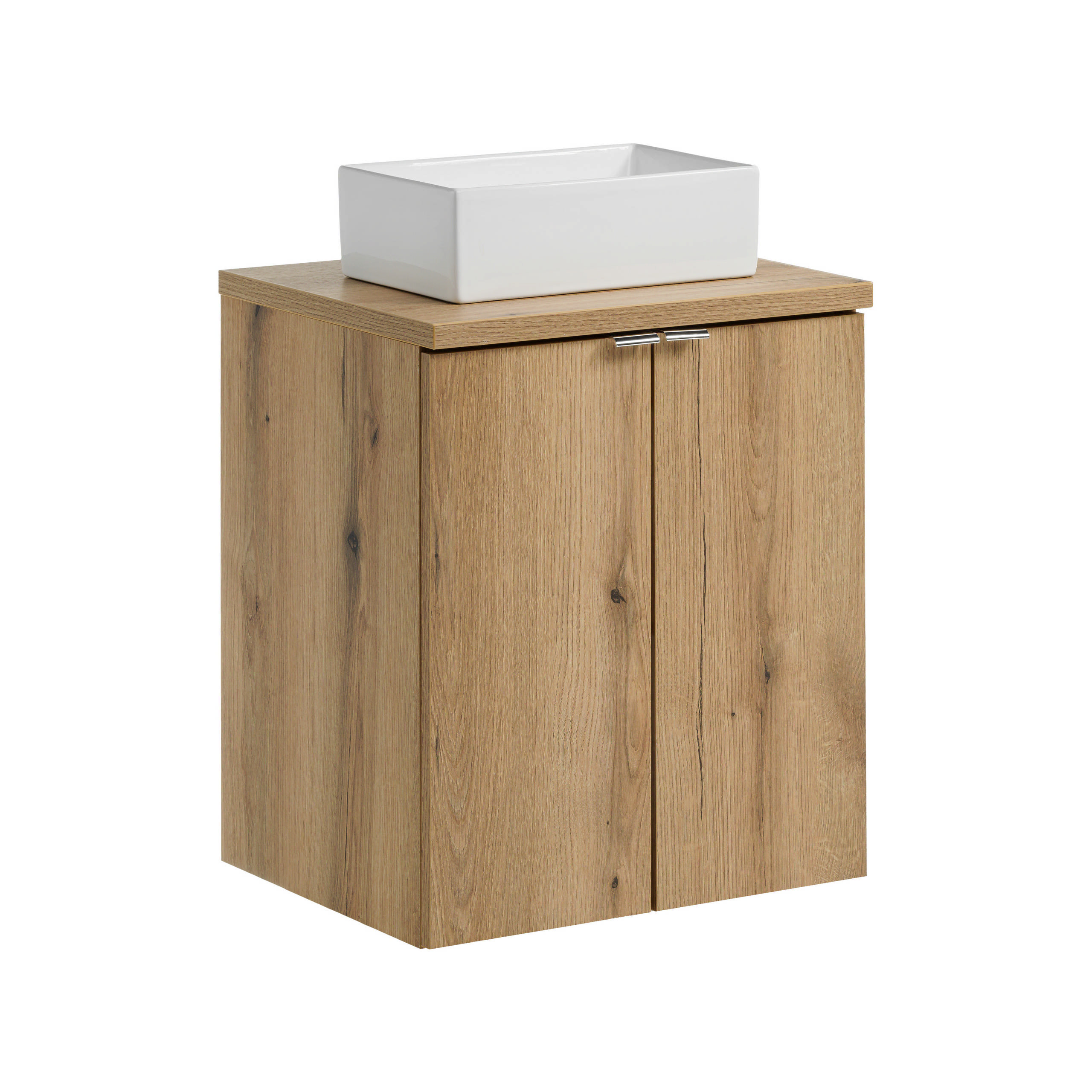 Szafka z Umywalką Nova Oak 50cm z Blatem i Umywalką Nablatową Gaja