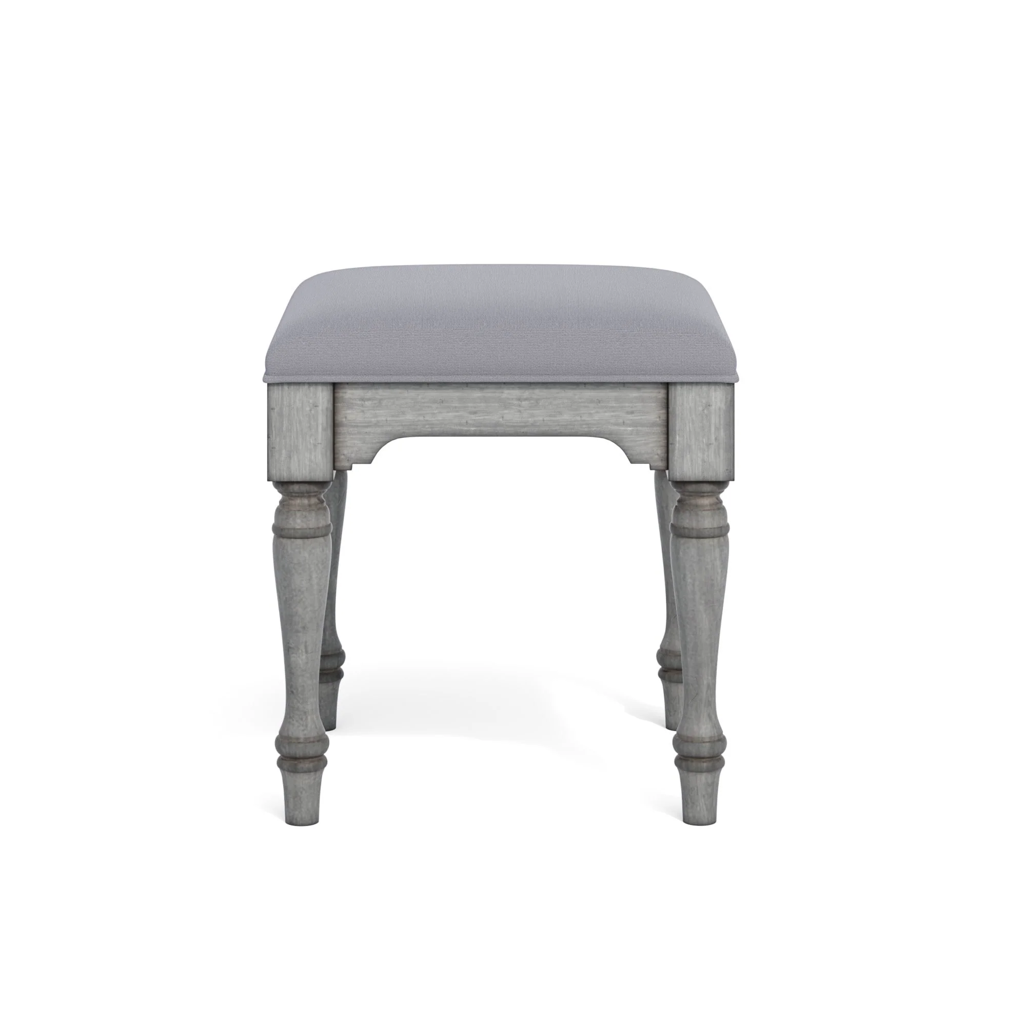 Plymouth Gray Wood Ottoman