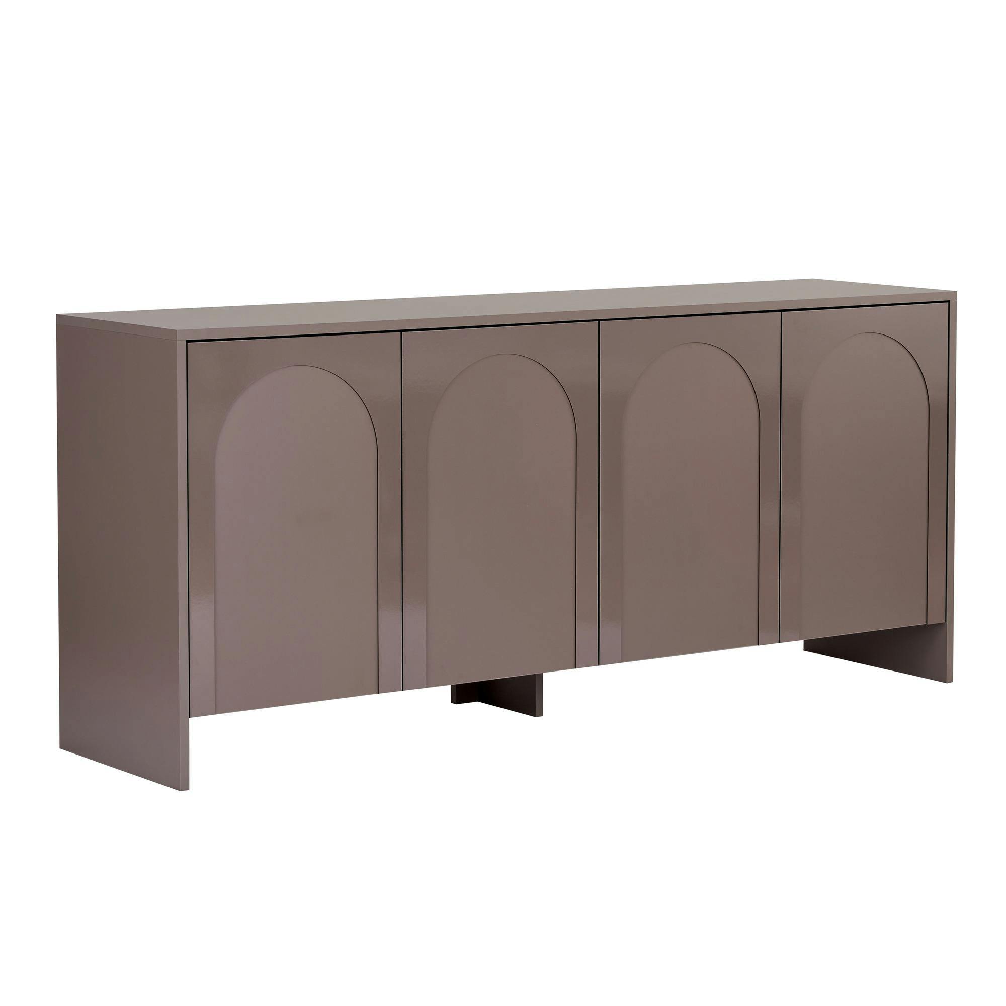 Buffet de salle à manger taupe 4 portes motif arches MARFA