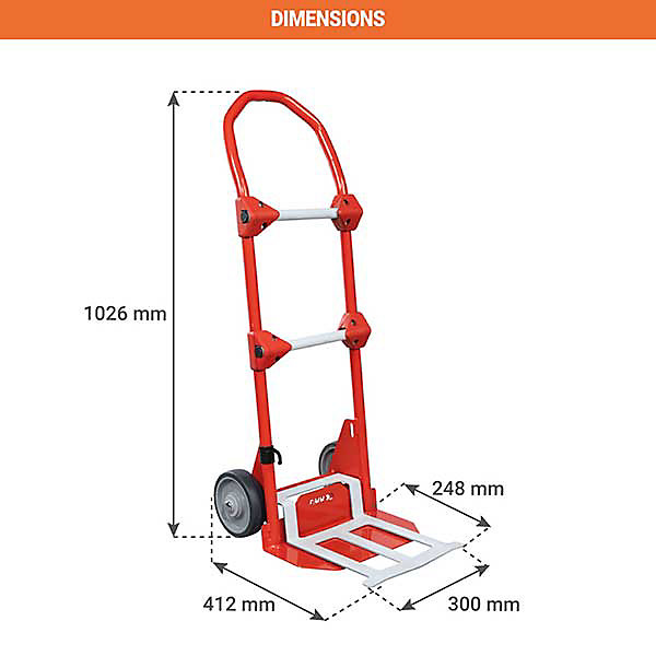 Diable - Bavette fixe   repliable - 2 barres de maintien - 180kg - 810010388/BM