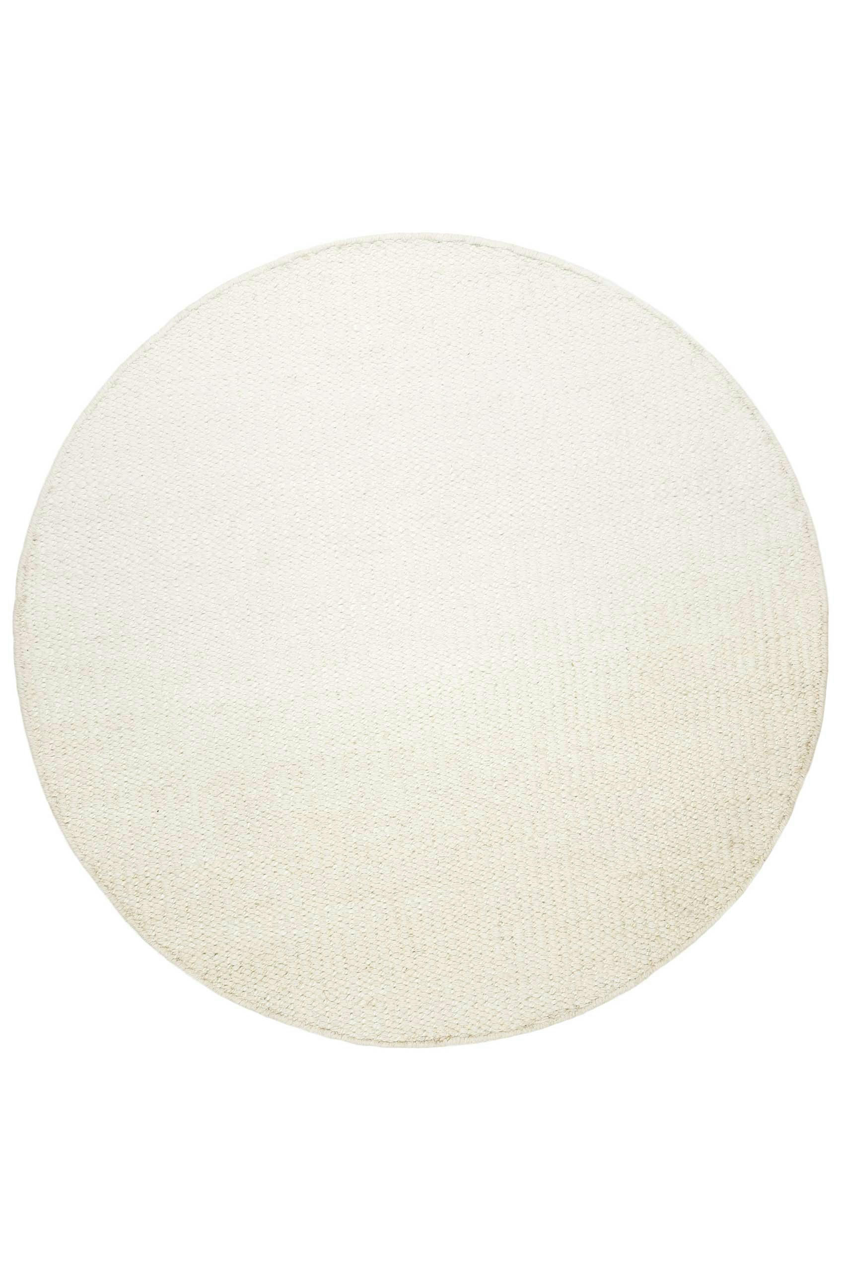 TOULOUSE - Tapis rond tissé main en laine et jute beige ivoire 200 D.