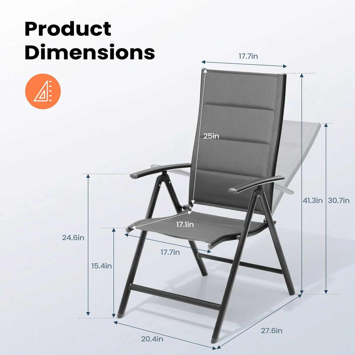 7-Piece Patio Dining Furniture Set with Adjustable Folding Dining Chairs 1 Expandable Dining Table