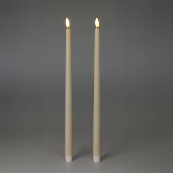 Woskowane świece stołowe z LED, 38 cm