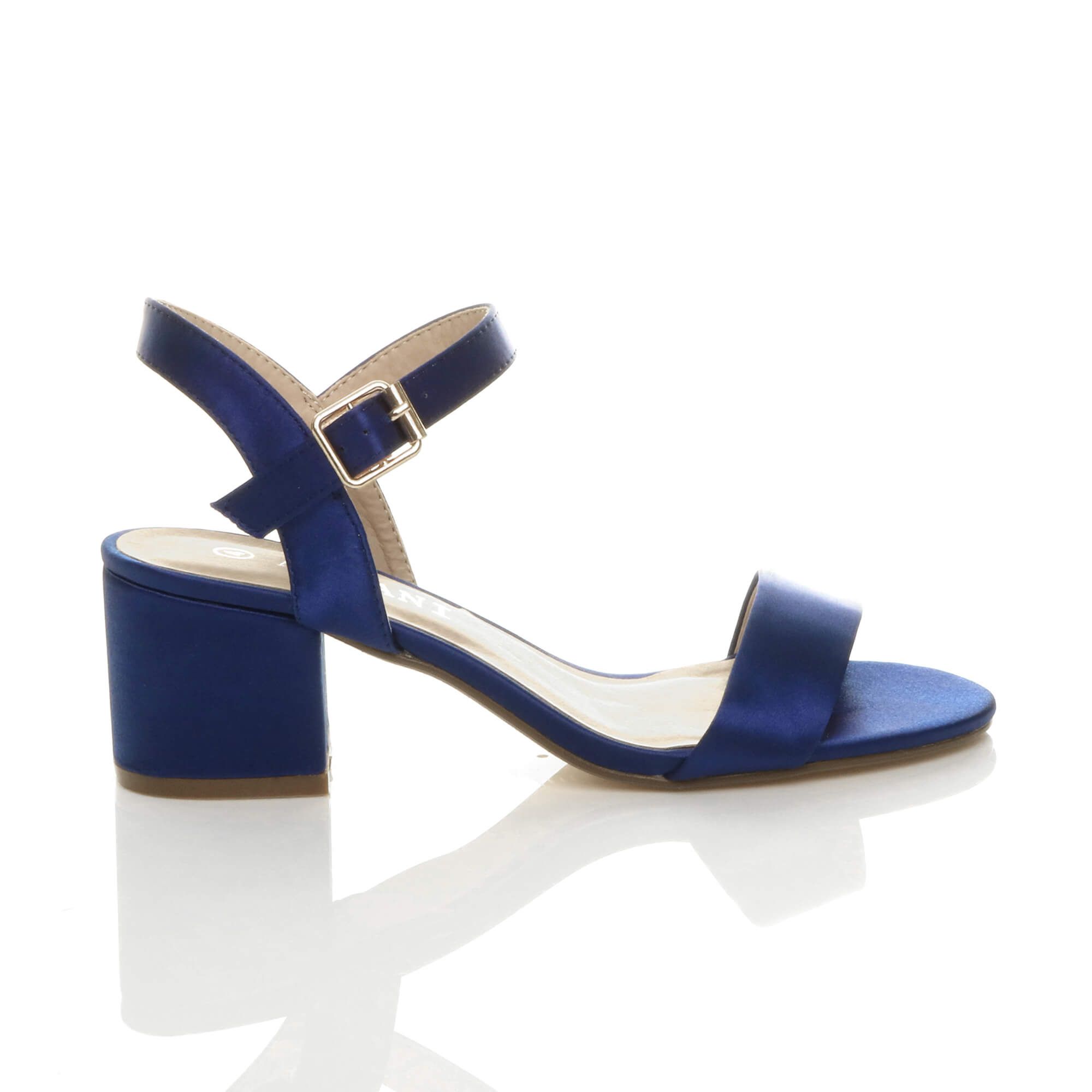 AJVANI Mid Block Heel Buckle Strappy Sandals