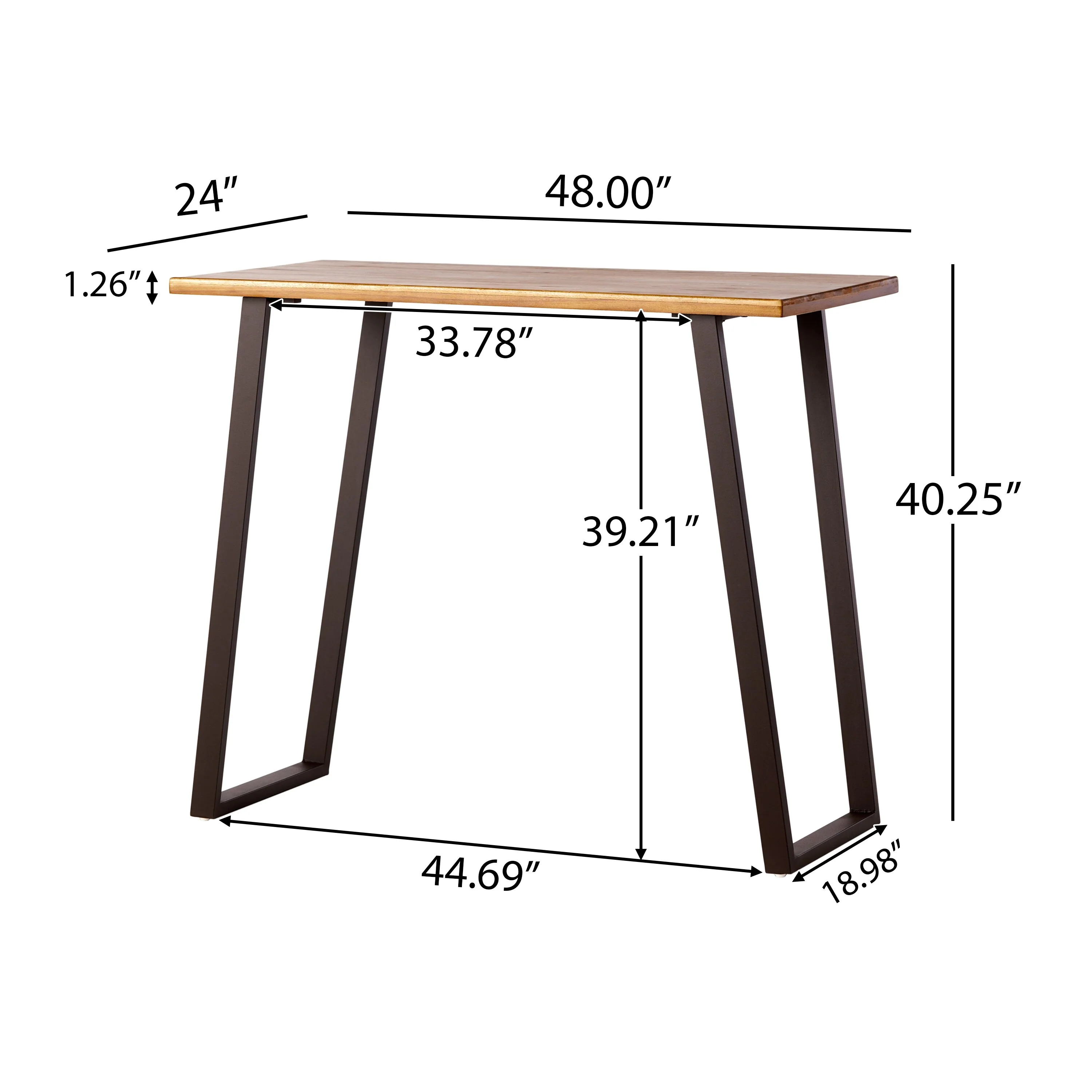 Roomfitters Modern Wood Bar Height Dining Table, 42 Pub Table with Rubberwood Legs and Laminate Top, Natural