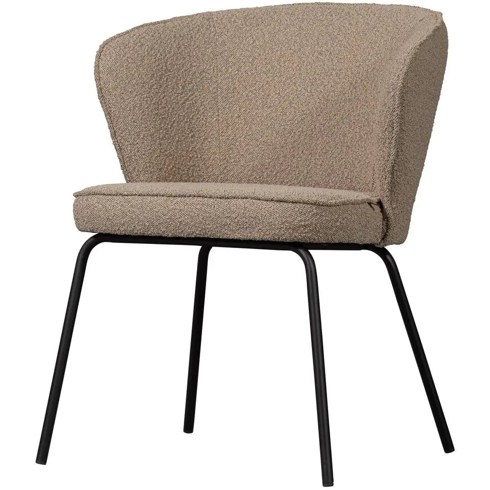 WOOOD Admit Eetkamerstoelen - Boucl&eacute; - Beige - Set van 2