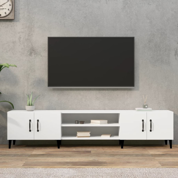 Szafka RTV Stolik Pod Telewizor Szafka Półka Biała 180x31.5x40 cm