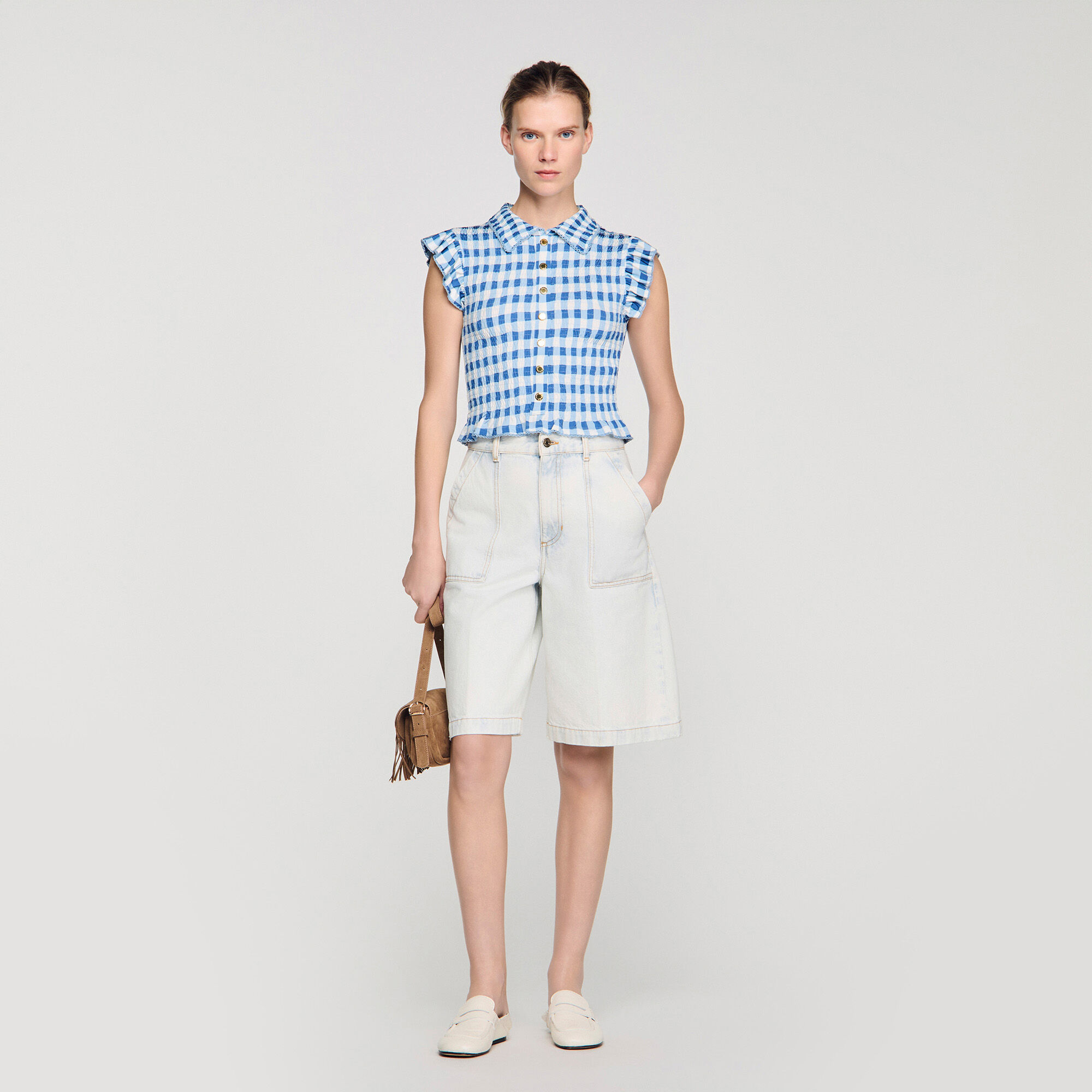 T-shirt smocké vichy