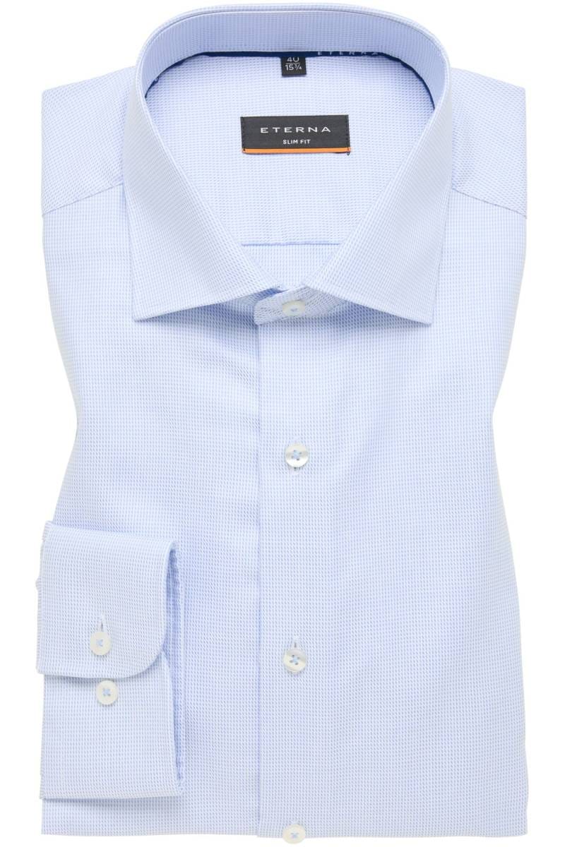 ETERNA Slim Fit Hemd hellblau, Strukturiert