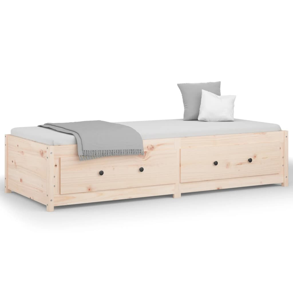 Łóżko Dzienne Sofa Rama Łóżka Drewniana Brązowa 75x190 cm