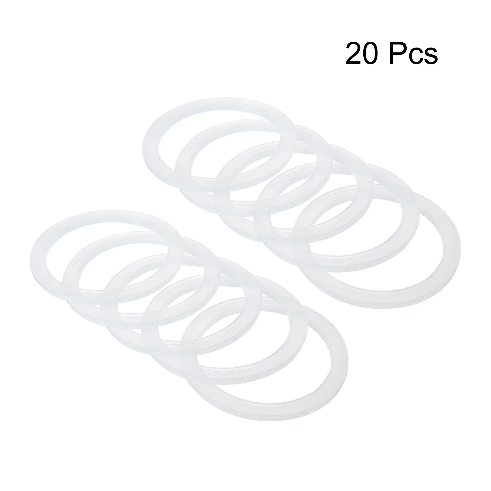 20Pcs 70mm Regular Mouth Silicone Sealing Rings for Mason Jar Lid - Translucent