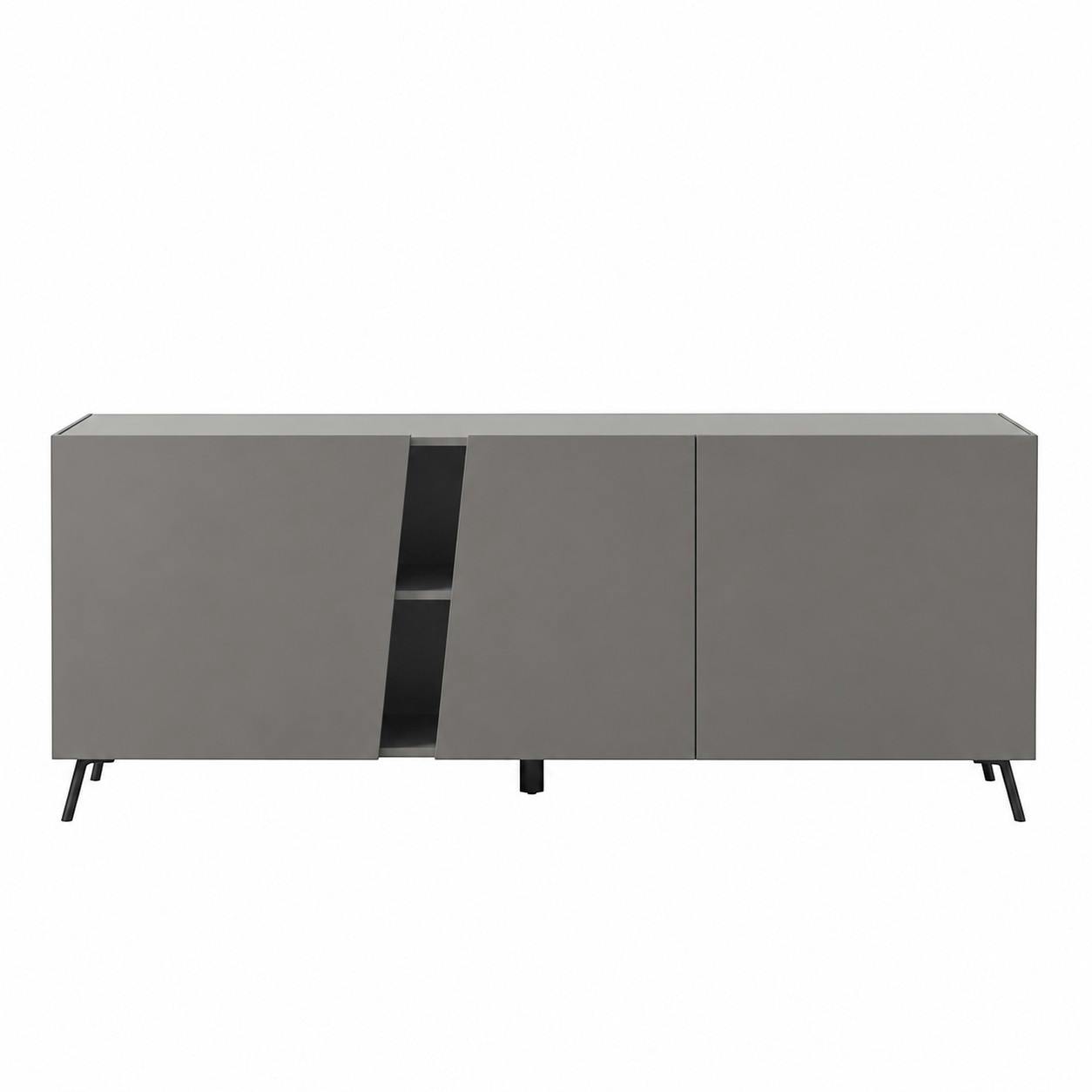 Buffet contemporain gris à découpe diagonale 180 cm LORA