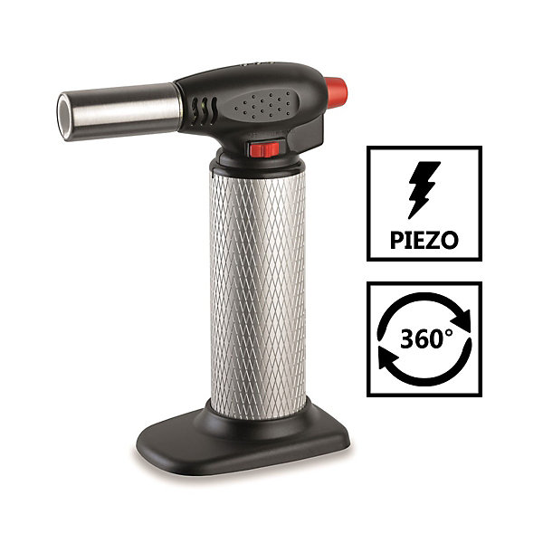 Chalumeau de cuisine Professionnel à gaz Torche gaz rechargeable Utilisation 360 degrés Allumage piezo KEMPER