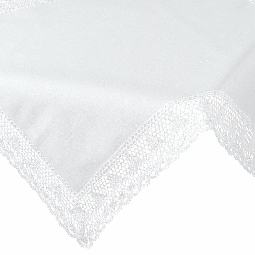 Obrus NATALY bawełniany biały 85x85 cm koronka elegancki