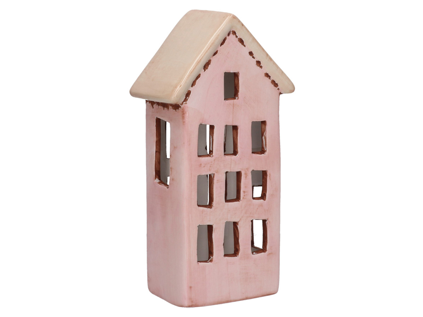 Figurka dekoracyjna Domek 17 cm różowa