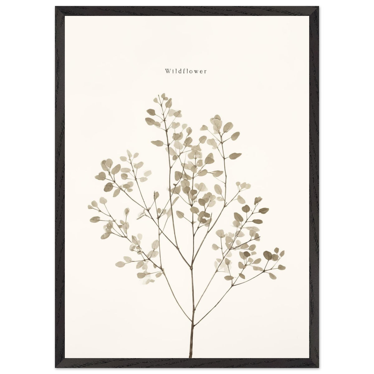 Artfulprints Poster met Lijst Wildflower  - 50x70 cm - Taupe