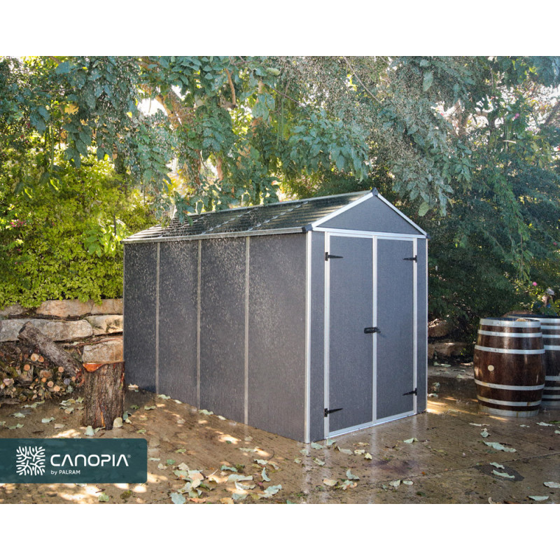 Abri de jardin en résine Rubicon gris 1,85 x 3,07 x 2,17 m CANOPIA