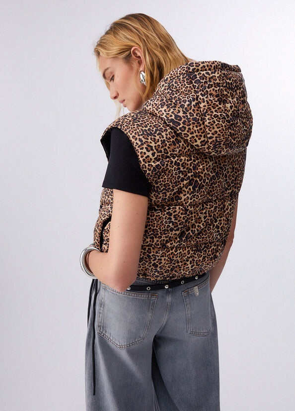 Gilet cropped con cappuccio
