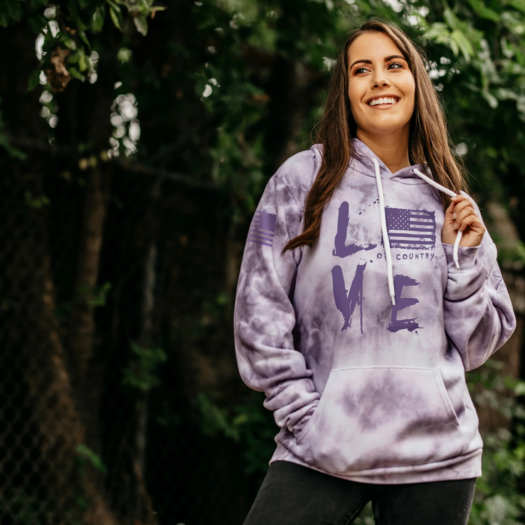 Women's Love of Country Hoodie - Purple Haze Wash