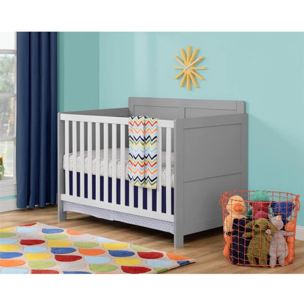 Altra Emerson Grey and White Crib by Cosco