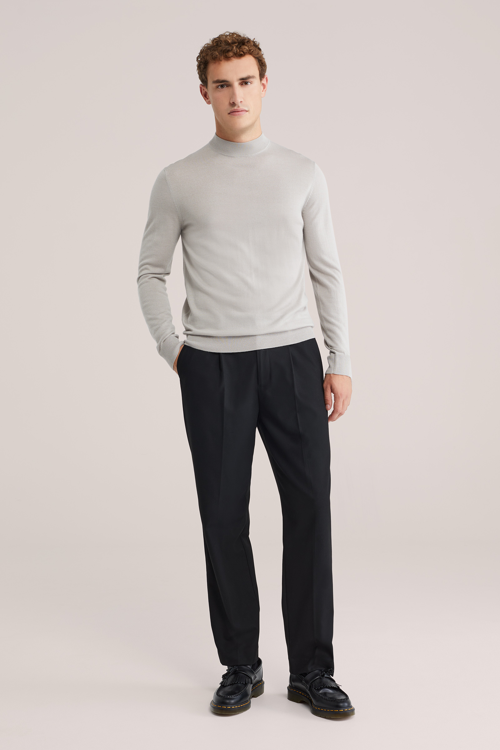 Heren slim fit trui van merinowol