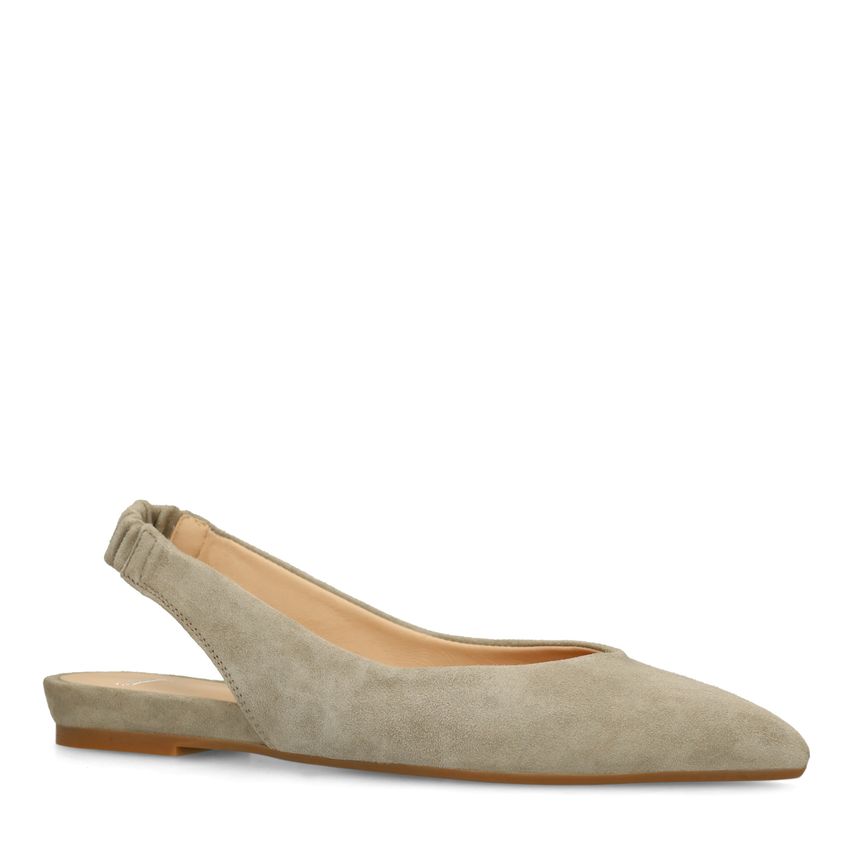 Manfield Groene suède slingbacks