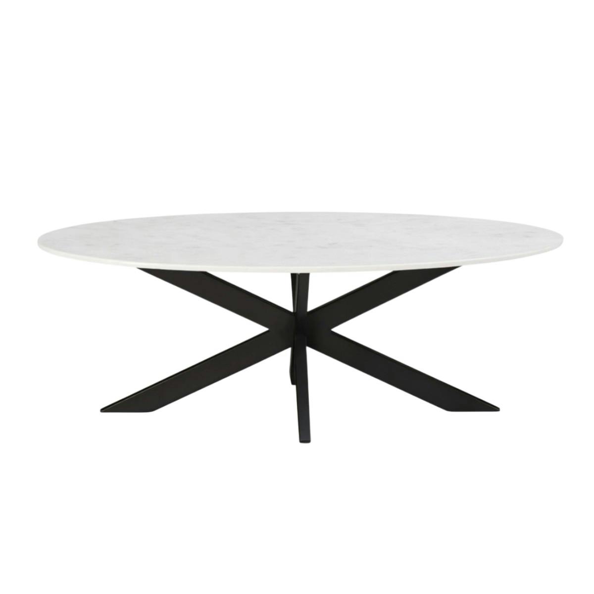 Table basse ovale en marbre blanc DUOMO