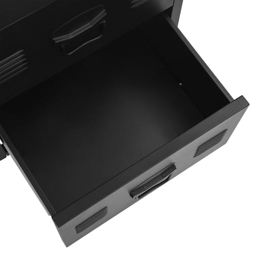 NNEVL Desk with Drawers Industrial Black 120x55x75 cm Steel