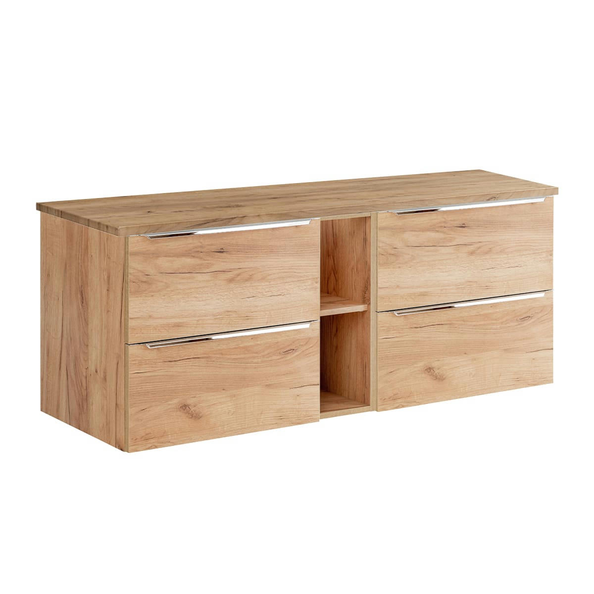 - Meuble sous-vasque 140cm 2 niches naturel
