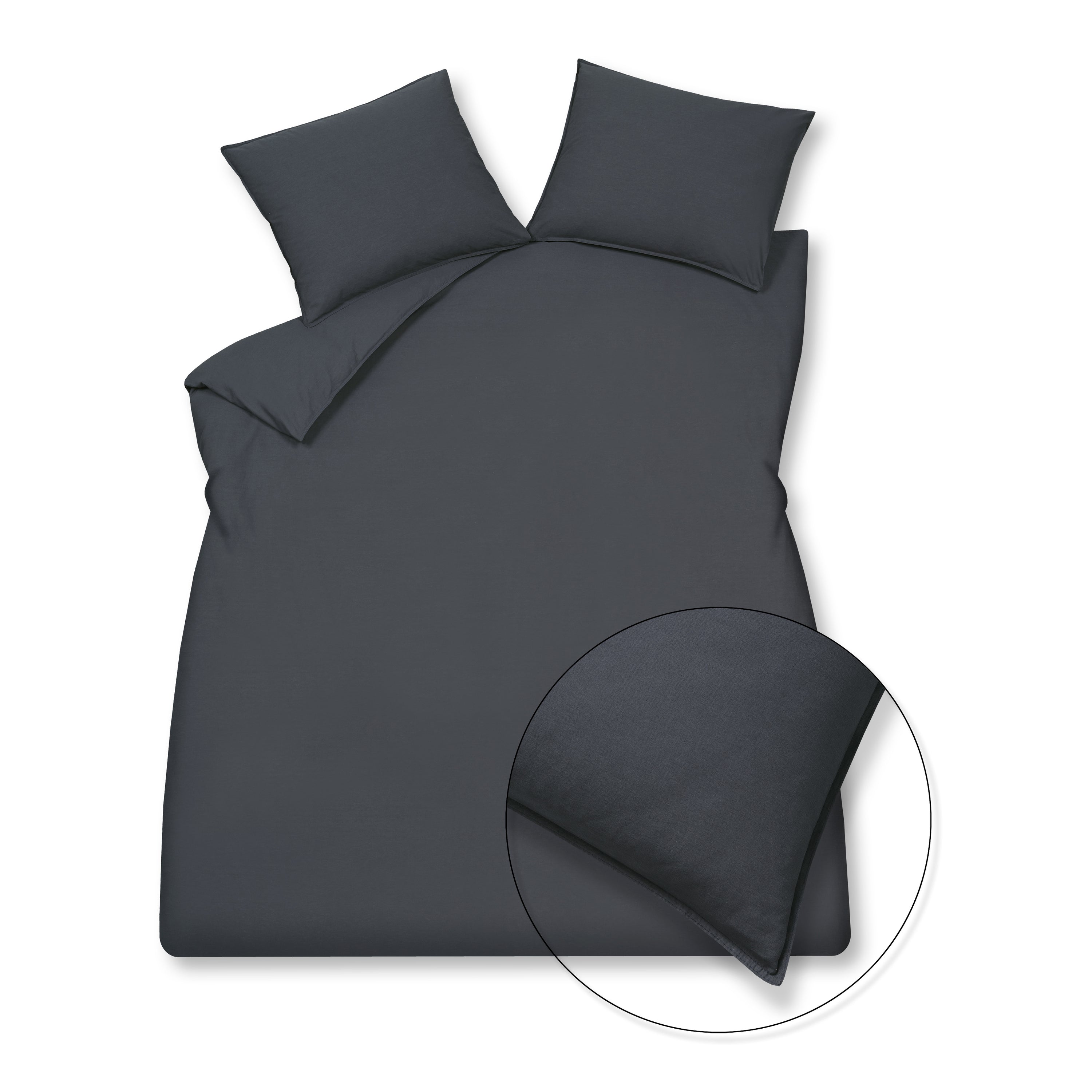 Vandyck Washed Cotton Dekbedovertrek 140 x 200/220 cm - Blue Ink