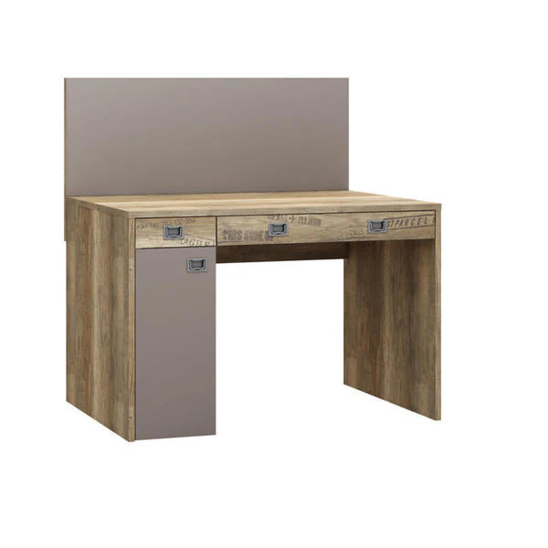 Voelkel Voyager Collection Brown Metal/Wood Magnetic Desk Backboard