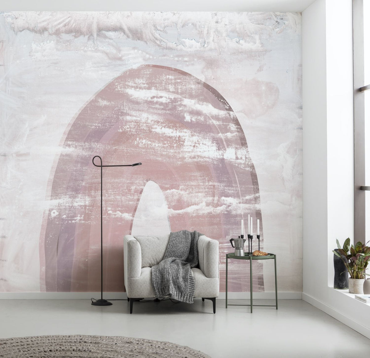 Sanders & Sanders fotobehang regenboog oudroze - 300 x 280 cm - 612029