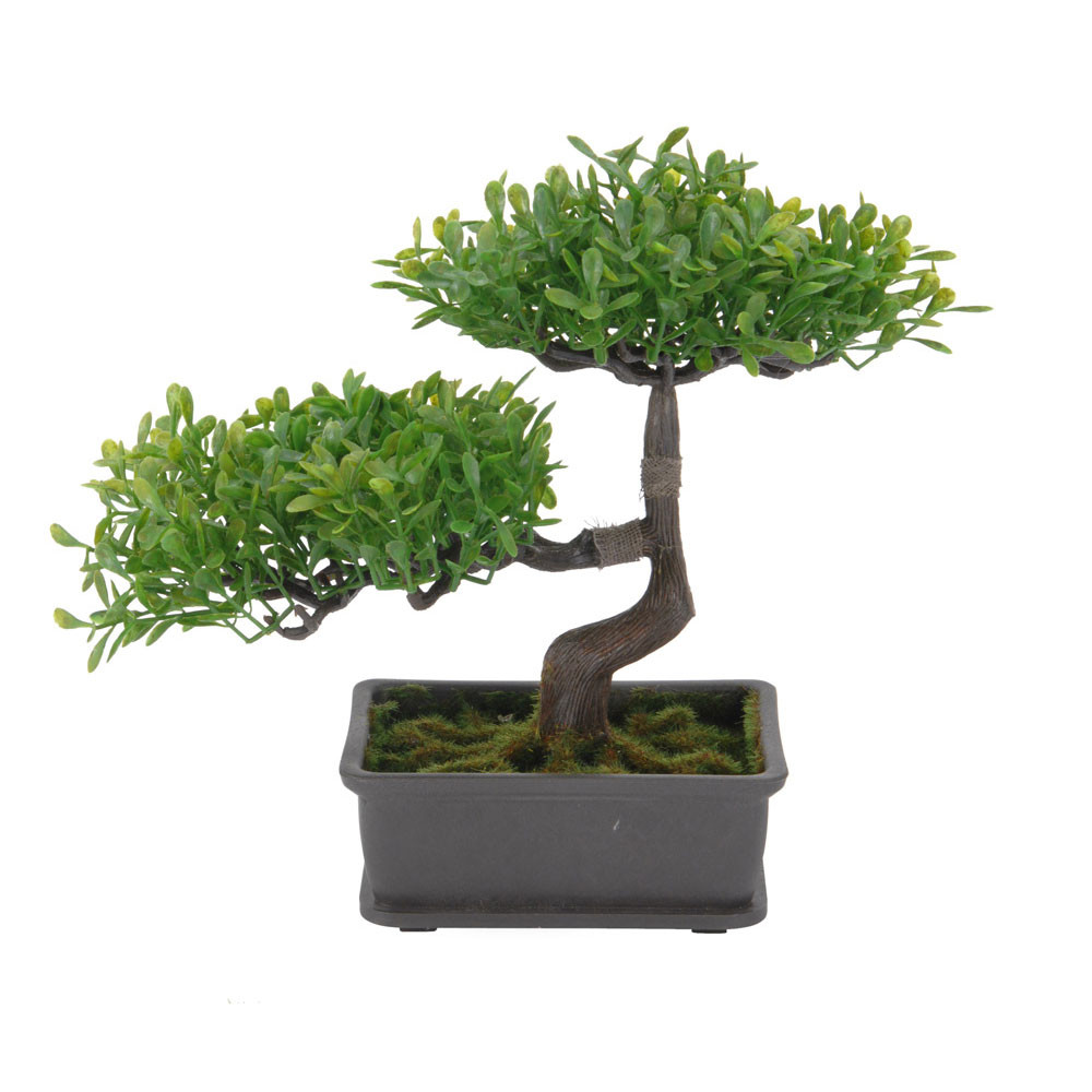 Sztuczne drzewko Bonsai jasno zielone 23x22x15 cm ozodbne
