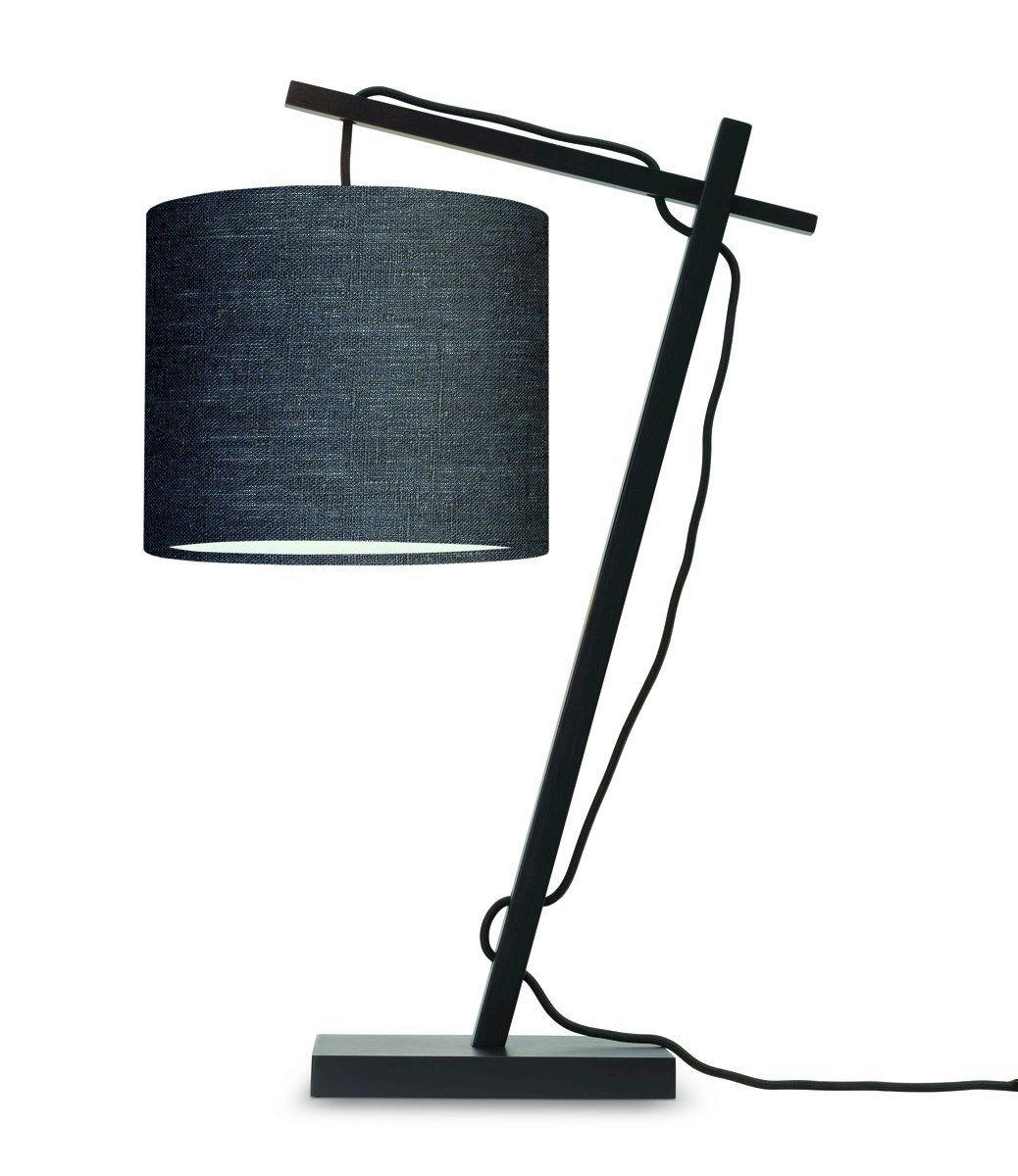 ANDES - Lampe de table bambou noir/lin H46cm