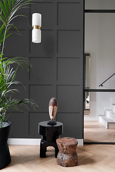 Origin Wallcoverings papier peint lambris gris charbon de bois 50 x 900 cm