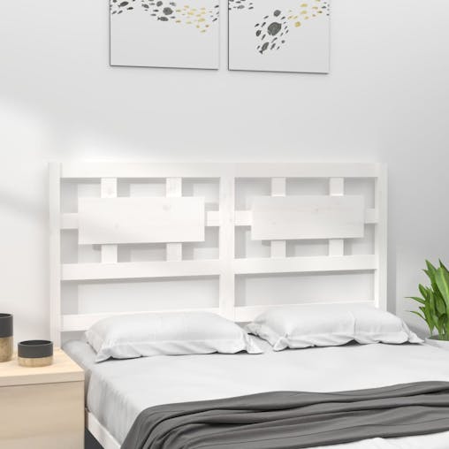 NNEVL Bed Headboard White 185.5x4x100 cm Solid Wood Pine