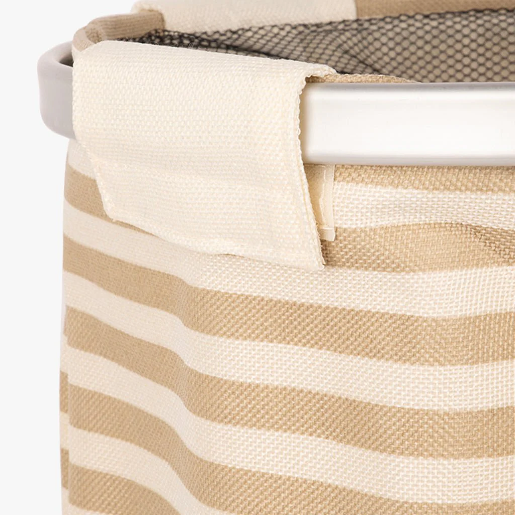 Cesto da roupa às riscas bege 38x54cm NISI