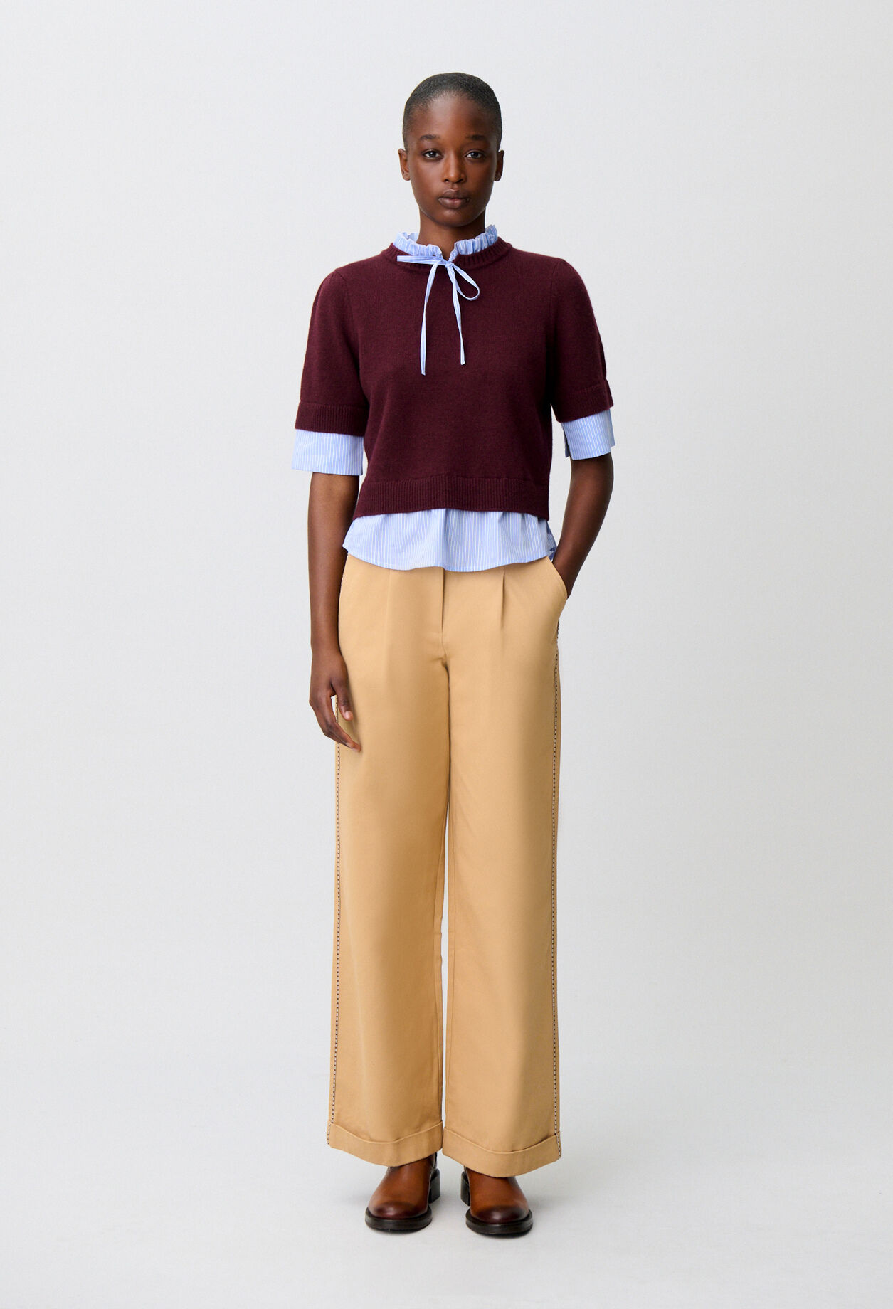 Pull rayé laine