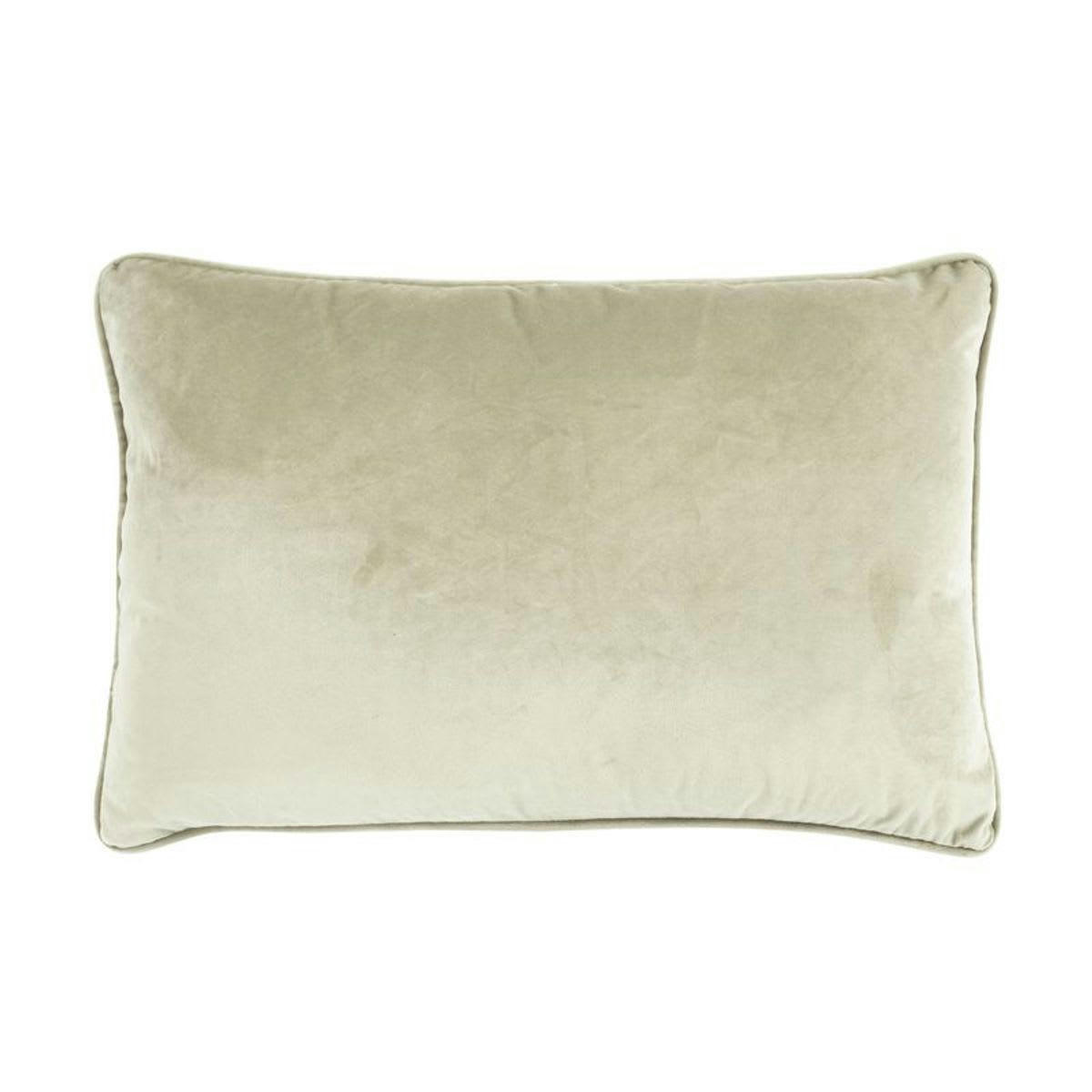VELOURS - Coussin en velours beige clair 60x40