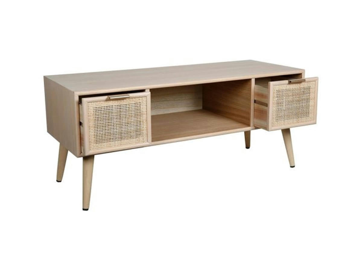 SELMA - Meuble TV 2 tiroirs bois