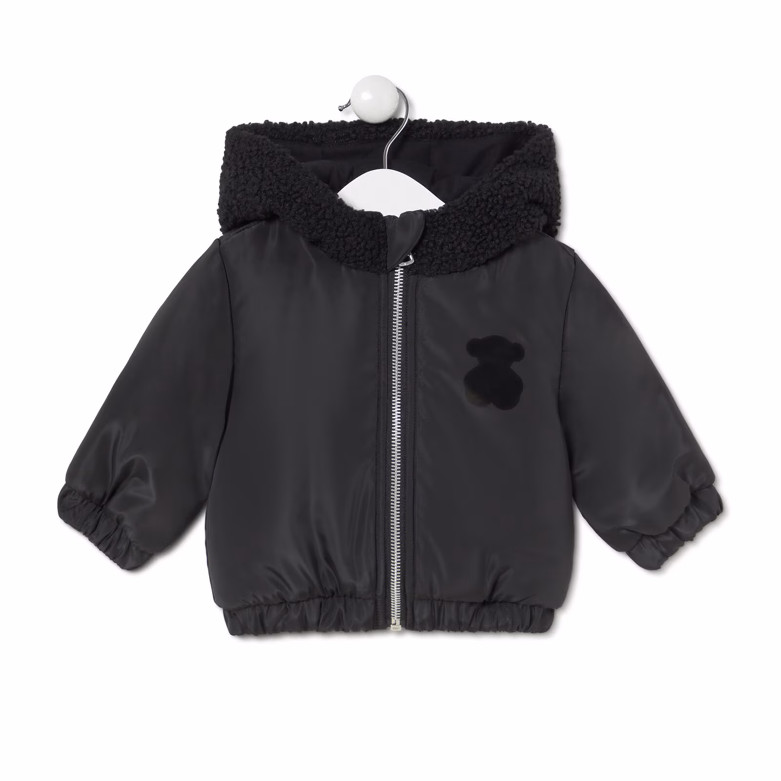 Abrigo con capucha Party negro