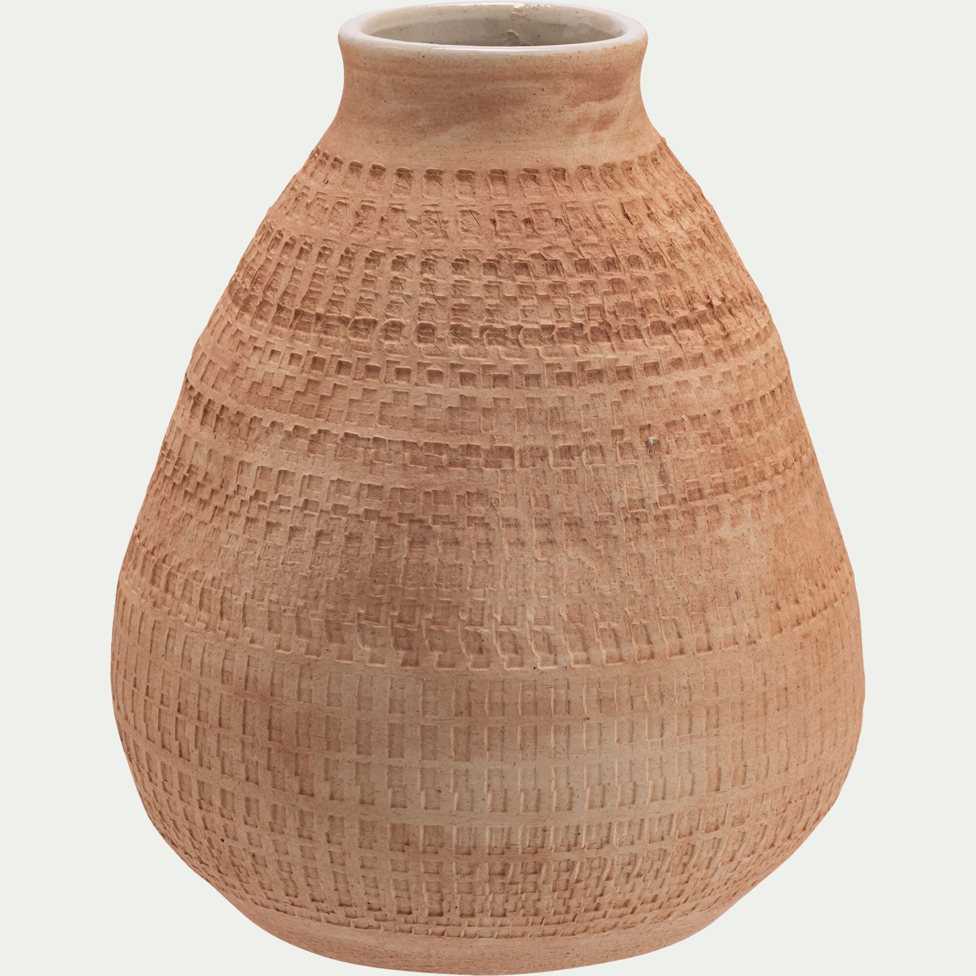 TRELINS - Vase classique en grès H28,5cm - beige