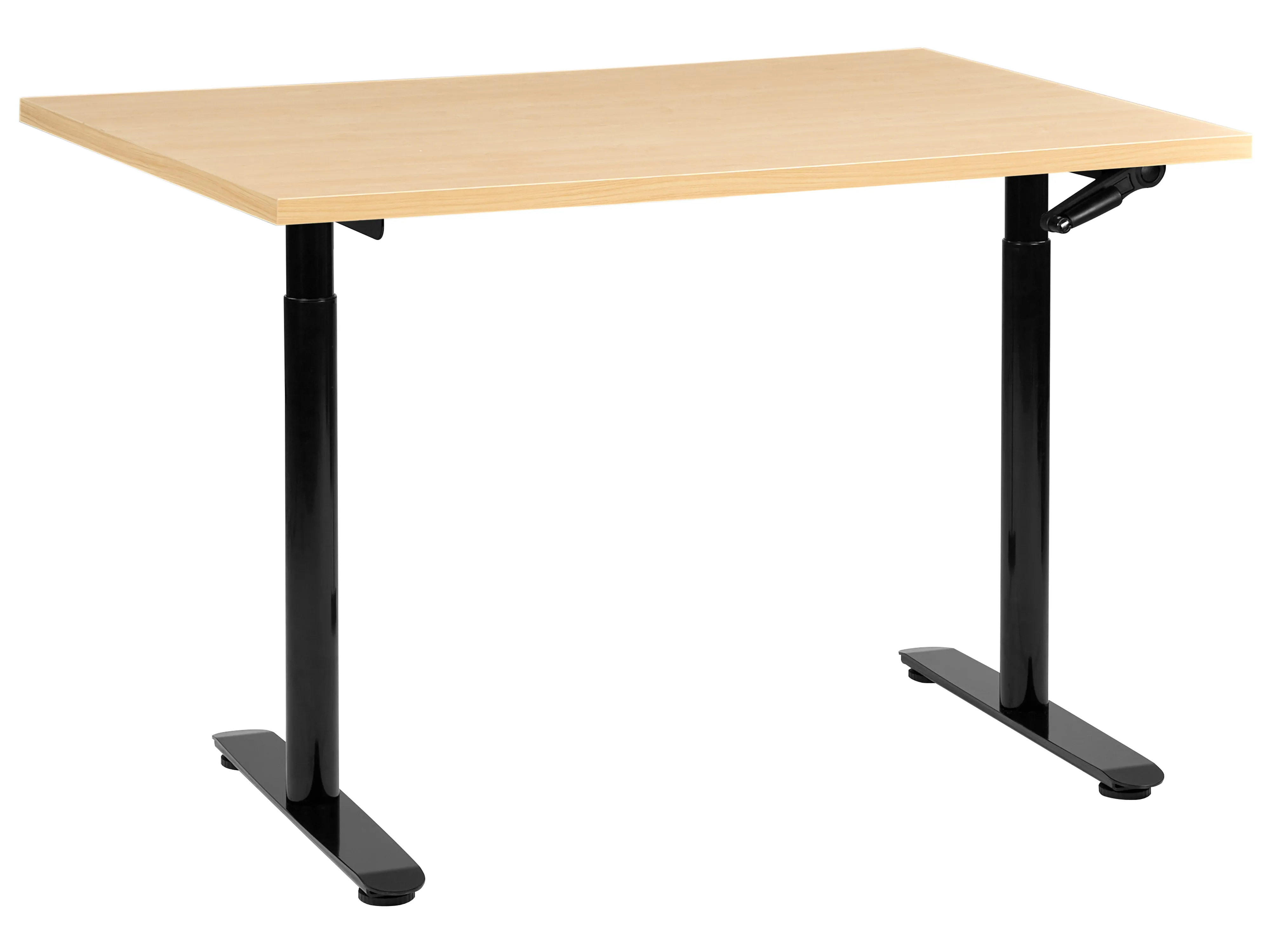 Manual Adjustable Standing Desk DESTINAS Black/ Light Brown 120 cm 72 cm